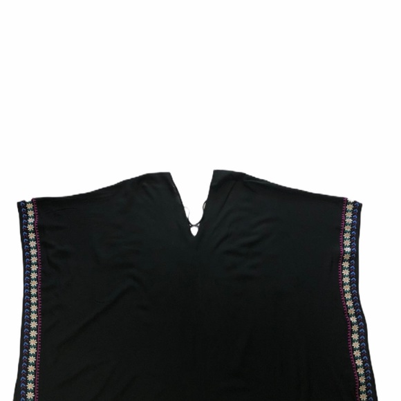 ODDY Black Embroidered Festival Poncho Size Med - Picture 5 of 6